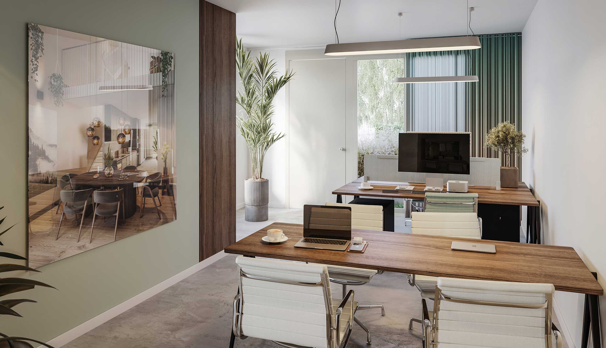 Impressie van een kantoor aan huis in een hoekwoning van Blend